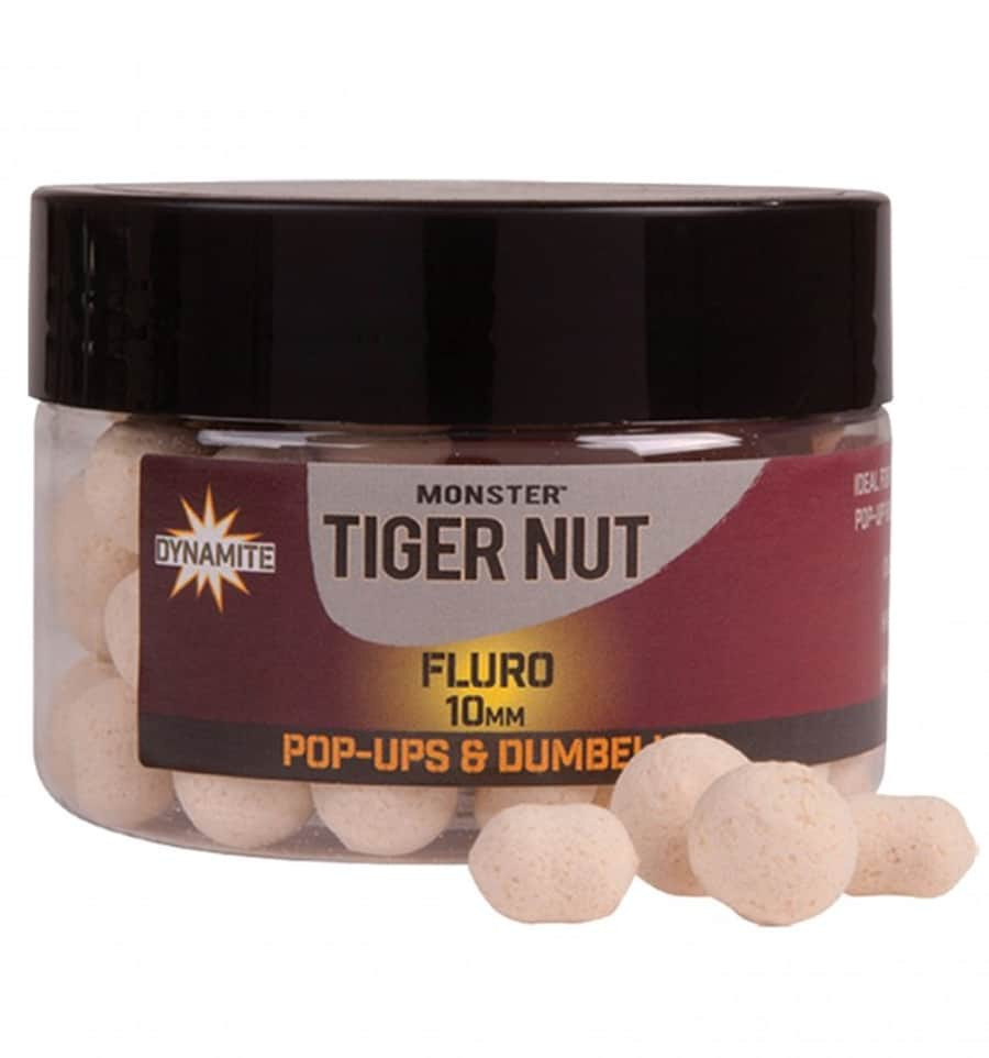 Бойли плавучі Dynamite Baits White Fluro Pop Ups & Dumbells Monster Tigernut 10,0 мм