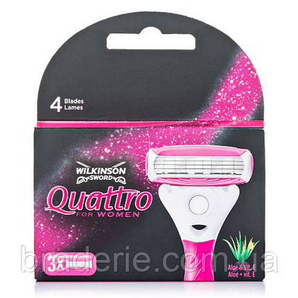 Змінні касети для гоління Wilkinson Sword Quattro Women 3 шт., фото 1