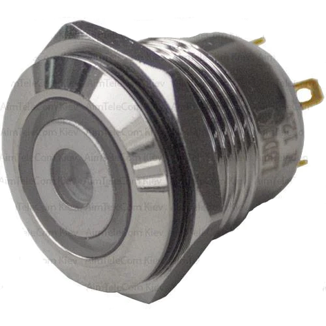 Кнопка антивандальна 16мм TCOM, без фіксації, 4pin, 12V, з підсвічуванням, фото 1