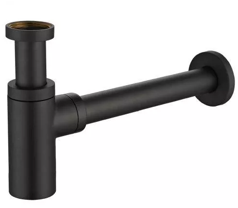 Сифон Frap F82-7 для умивальника пляшковий чорний матовий