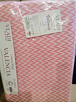 Плед VLADI хлопковый "Валенсия" 140*200 цветной зигзаг розовый