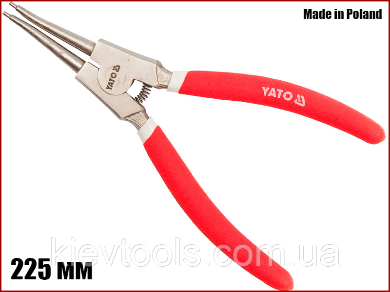 Щипці для знімання стопорних кілець на розжим прямій 225 мм Yato YT-1988