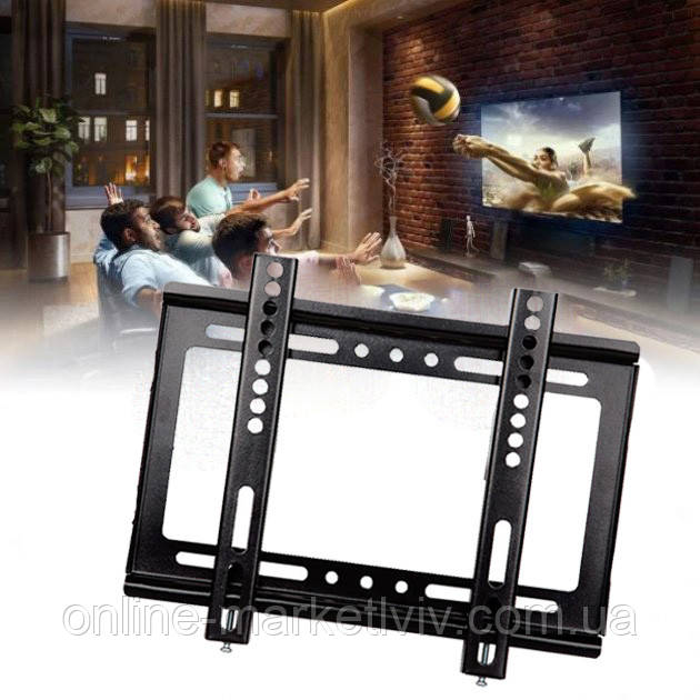 Кронштейн для ТВ 14"-42" V-1 / Кріплення для телевізора / Настінний кронштейн для ТВ