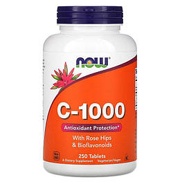 Vitamin С-1000 With Rose Hips and Bioflavonoids Now Foods 250 таблеток