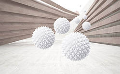 Фотообої Chameleon Коричневий коридор із кулями 100х100 см