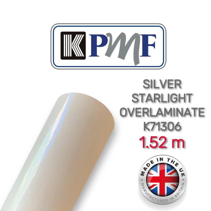 KPMF K71306 Gloss Silver Starlight Overlaminate — срібляста перламутрова ламінаційна плівка 1.524 м, фото 1