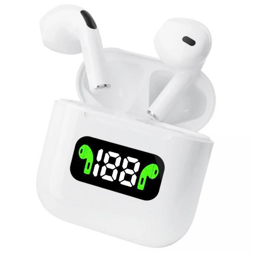 Бездротові сенсорні навушники гарнітура в кейсі з мікрофоном Bluetooth Apple Air Pro 8 Білий