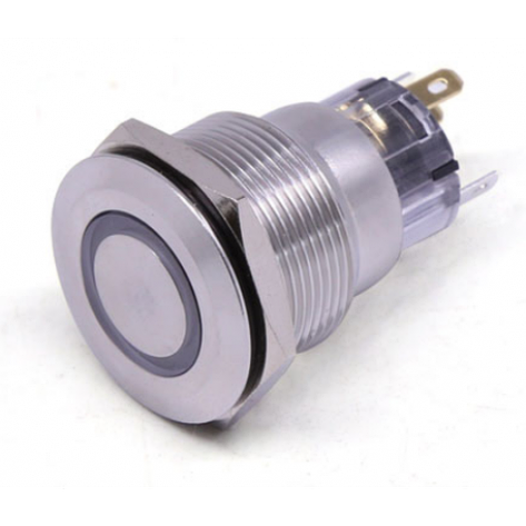 Кнопка антивандальна 22 мм TCOM, без фіксації, 5pin, 12V, з підсвіткою, фото 1
