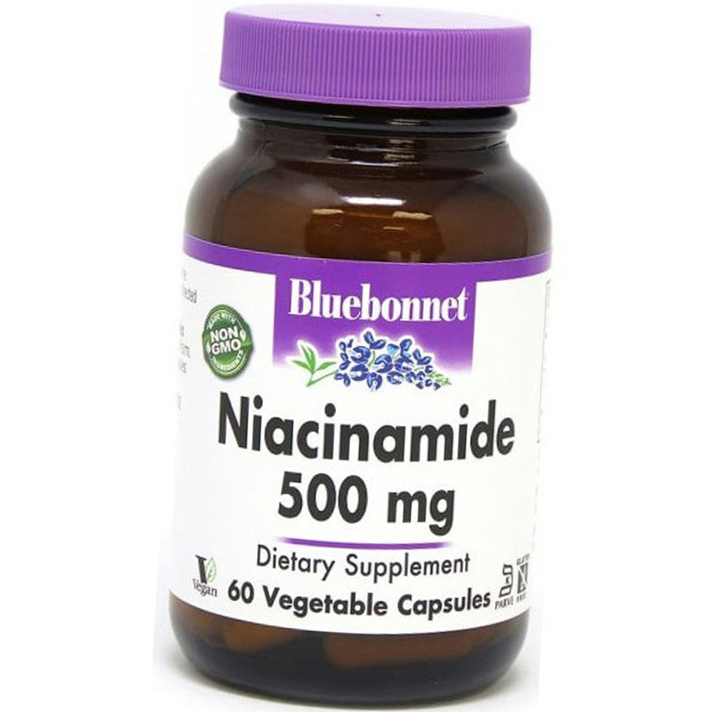 Ніацин Bluebonnet Nutrition Niacinamide 500 mg 60 veg caps