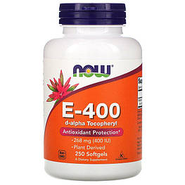 Vitamin E-400 Antioxidant Protection 268 мг Now Foods 250 капсул