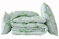 Качественное Одеяло гипоаллергенное лебяжий эко-пух "Bamboo white" 2-спальное с двумя подушками
