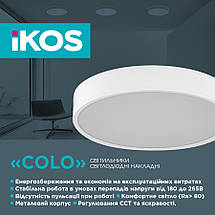 Світильник Світлодіодний Стельовий з Пультом ДУ IKOS Colo 52W 2800-6500К IP20 (0003-BLG), фото 3