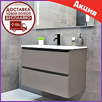 Тумба с умывальником подвесная 80 см серая Rexon Camelia RX195DG/080 Dark Grey. Подвесные тумбы 80 см серые