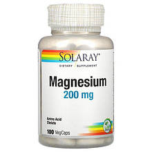 Магній хелат 200 мг 100 капс для серця судин нервової системи Solaray (USA)