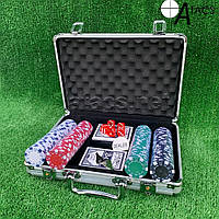 Покерный набор в алюминиевом кейсе на 200 фишек