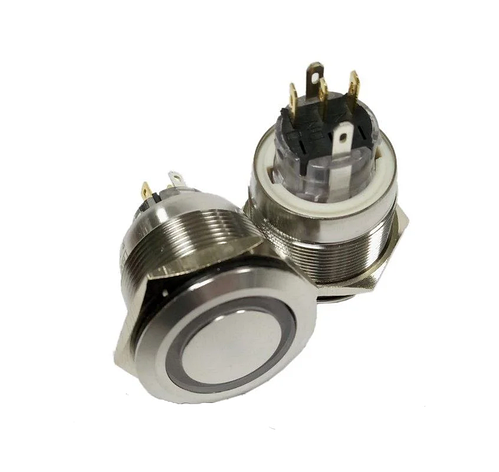Кнопка антивандальна 25 мм TCOM, без фіксації, 5pin, 12V, з підсвіткою, фото 1