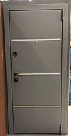 Вхідні металеві двері Стіларт SteelArt ГРАНД NEW 960 МУАР 7024 (СІРІ) ГОРИЗОНТАЛЬНІ НІКЕЛЬ МОЛДИНГИ