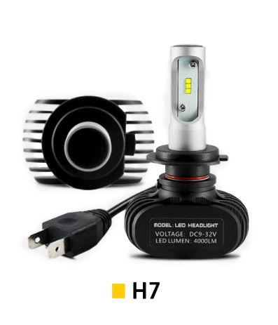 Світлодіодні LED лампи S1 H7 для автомобіля 35W 6500K 4000Lm автомобільні лід лампи
