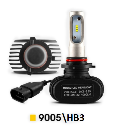 Світлодіодні LED лампи S1 HB3 9005 для автомобіля 35W 6500K 4000Lm автомобільні лід лампи, фото 1