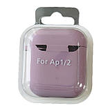 Чохол для AirPods 1/2 Silicone case Microfiber (з мікрофіброю) blueberry, фото 4