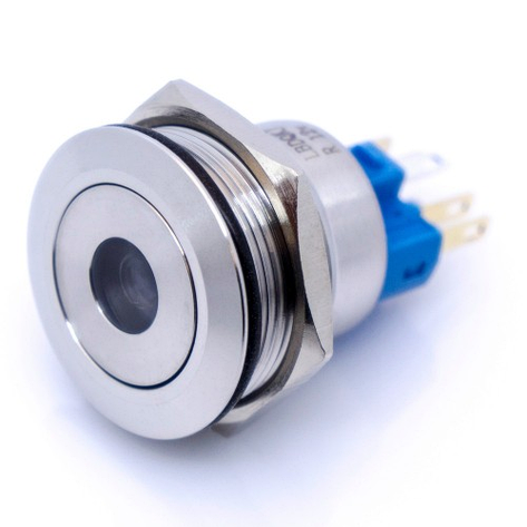 Кнопка антивандальна 25мм TCOM, без фіксації, 6 pin, 12V, з підсвічуванням, фото 1