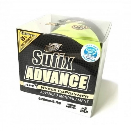 Жилка монофільна SUFIX ADVANCE 1000M G2 WINDING YELLOW