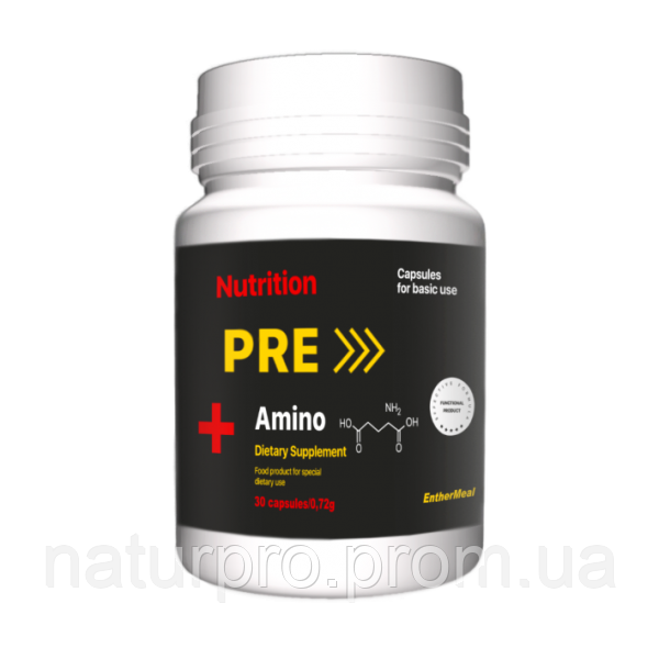 Тонізуюча добавка EntherMeal PRE Amino+ 30 капсул