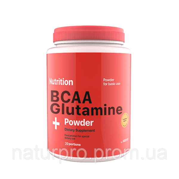 Амінокислоти ВСАА+глютамін AB PRO ВСАА + Glutamine Powder 236 г Полуниці