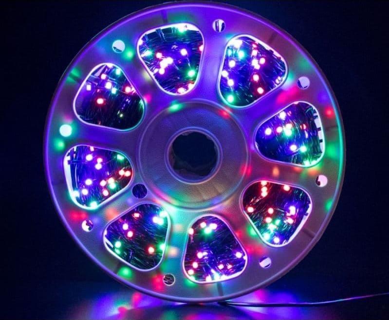 Гірлянда нитка класична ланцюг на бухті 50 м 420 LED чорний дріт мульти