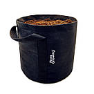 Grow Bag 15 л — Тканинний горщик для рослин 28х28 см / чорні ручки, фото 3