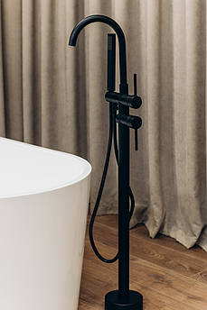 Кран змішувач для ванни підлоговий окремо стоїть Brone Fantasia Neo MATT BLACK