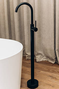 Кран змішувач для ванни підлоговий окремо стоїть Brone Uno MATT BLACK