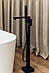 Кран для ванни змішувач підлоговий, що окремо стоїть Brone Duo MATT BLACK, фото 2
