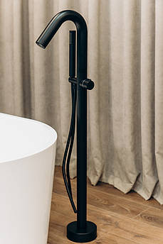 Кран змішувач для ванни підлоговий окремо стоїть Brone Villaggio MATT BLACK