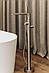 Кран змішувач для ванни підлоговий окремо стоїть Brone Solare BRUSHED NICKEL, фото 3