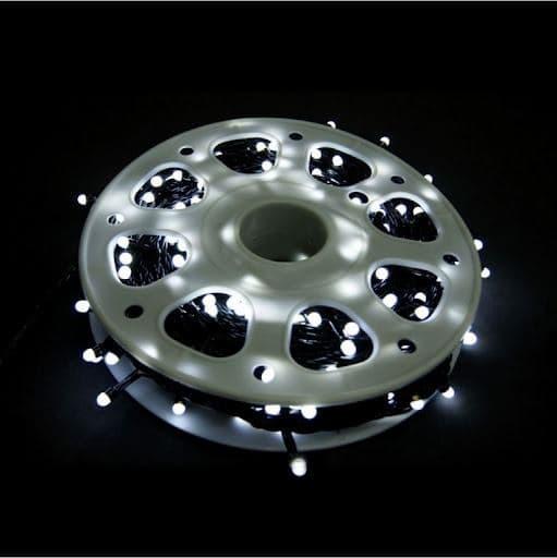 Гірлянда нитка класична ланцюг на бухті 50 м 420 LED чорний дріт холодний білий, фото 1
