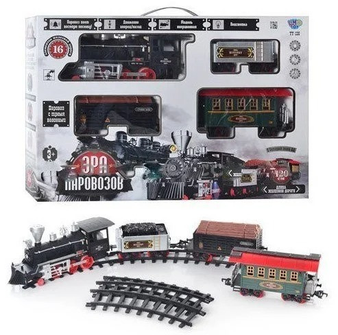 Дитяча залізниця Ера паровозів Limo Toy Іграшкова Жита з паровозом Потяг із рейками для дітей 420 см