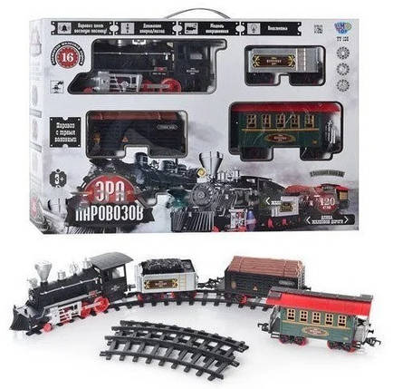 Дитяча залізниця Ера паровозів Limo Toy Іграшкова Жита з паровозом Потяг із рейками для дітей 420 см, фото 1