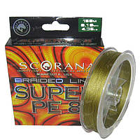 Шнур Scorana Super PE X8 150м Green 0.20мм 11.6кг