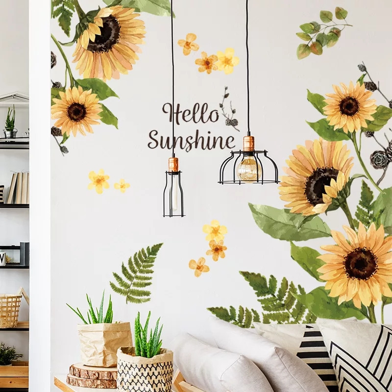 Вінілові наклейки на стіну Соняшники Sunshine  (лист 60 х 90 см) Б139-1