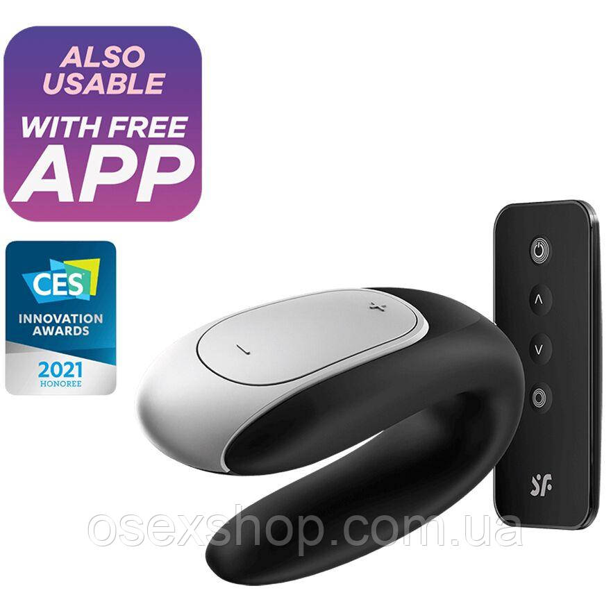 Смарт-вібратор для пар Satisfyer Double Fun (Black) з пультом ДК, фото 1