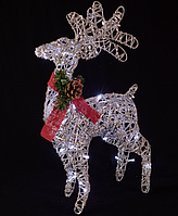 Декоративний новорічний олень срібло 120 см