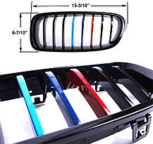 Решітка ноздрі радіатора BMW (БМВ) 3 series (F30, F31) 2012-2019 Чорний глянець M-color, фото 5