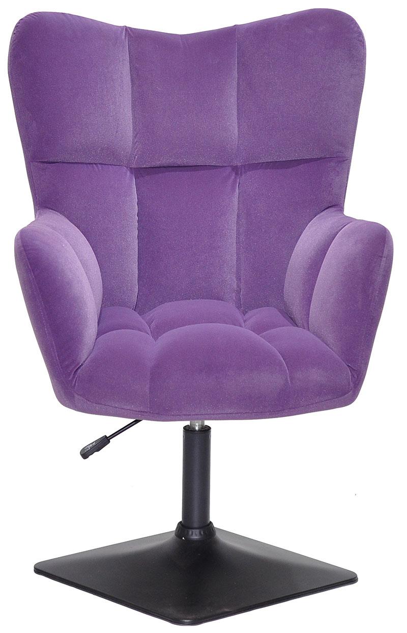 Лаунж крісло Oliver 4BK-Base пурпуровий В-1013 велюр чорна квадратна ніжка опора, з регулюванням висоти, фото 1