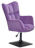 Лаунж крісло Oliver 4BK-Base пурпуровий В-1013 велюр чорна квадратна ніжка опора, з регулюванням висоти, фото 2
