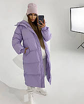 Пальто-пуховик жіночий теплий стильний із зйомним капюшоном різні кольори Gv2009, фото 3