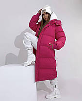 Пальто-пуховик жіночий теплий стильний із зйомним капюшоном різні кольори Gv2009, фото 4