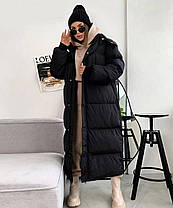 Пальто-пуховик жіночий теплий стильний із зйомним капюшоном різні кольори Gv2009, фото 2