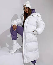 Пальто-пуховик жіночий теплий стильний із зйомним капюшоном різні кольори Gv2009, фото 5