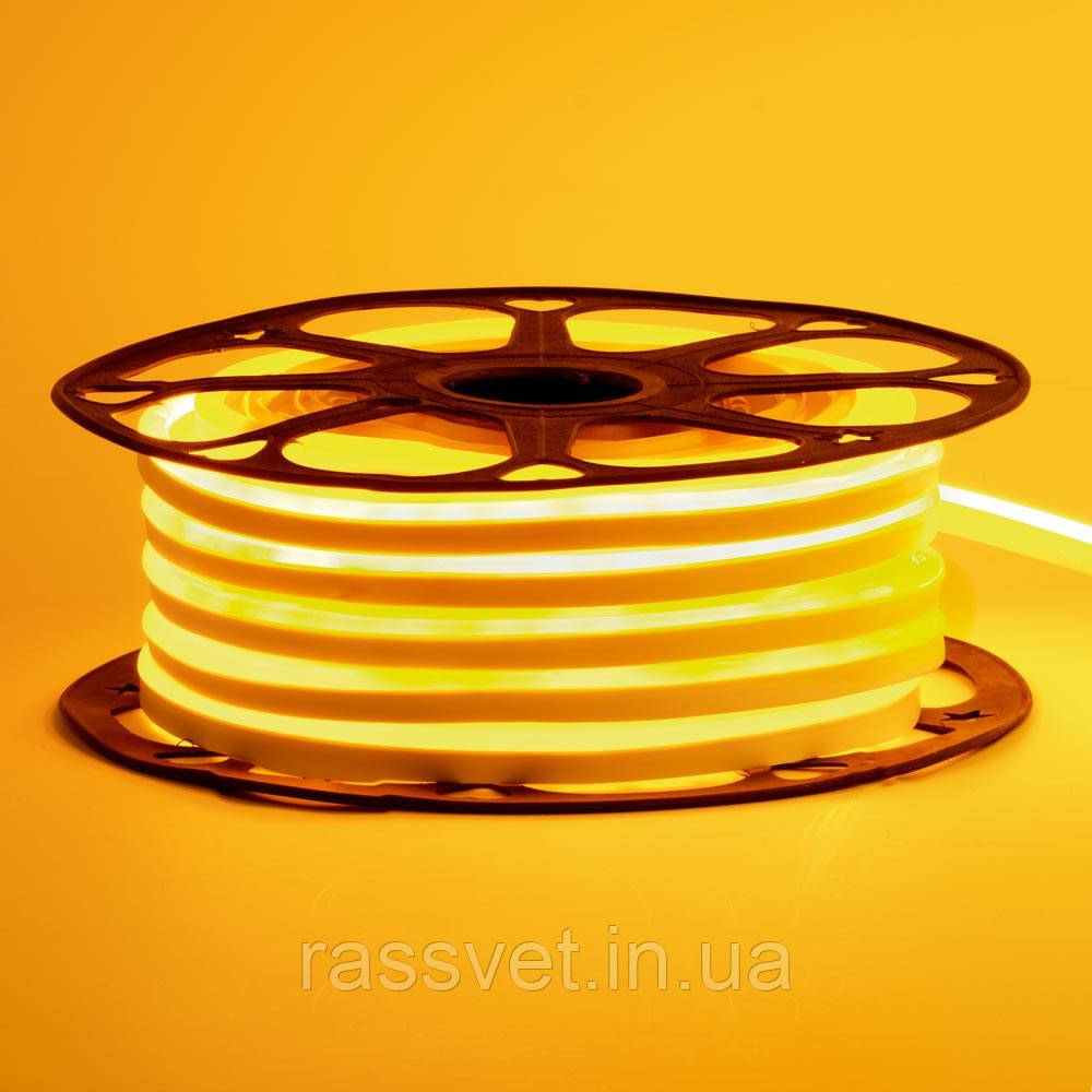 Неонова світлодіодна стрічка жовта 12V smd2835 120LED/m 6W/m pvc 8*16 IP65, 1м